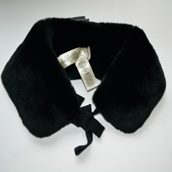 NWT BURBERRY RABBIT FUR COLLAR WITH RIBBON SCARF WRAP - Picture 5 of 9